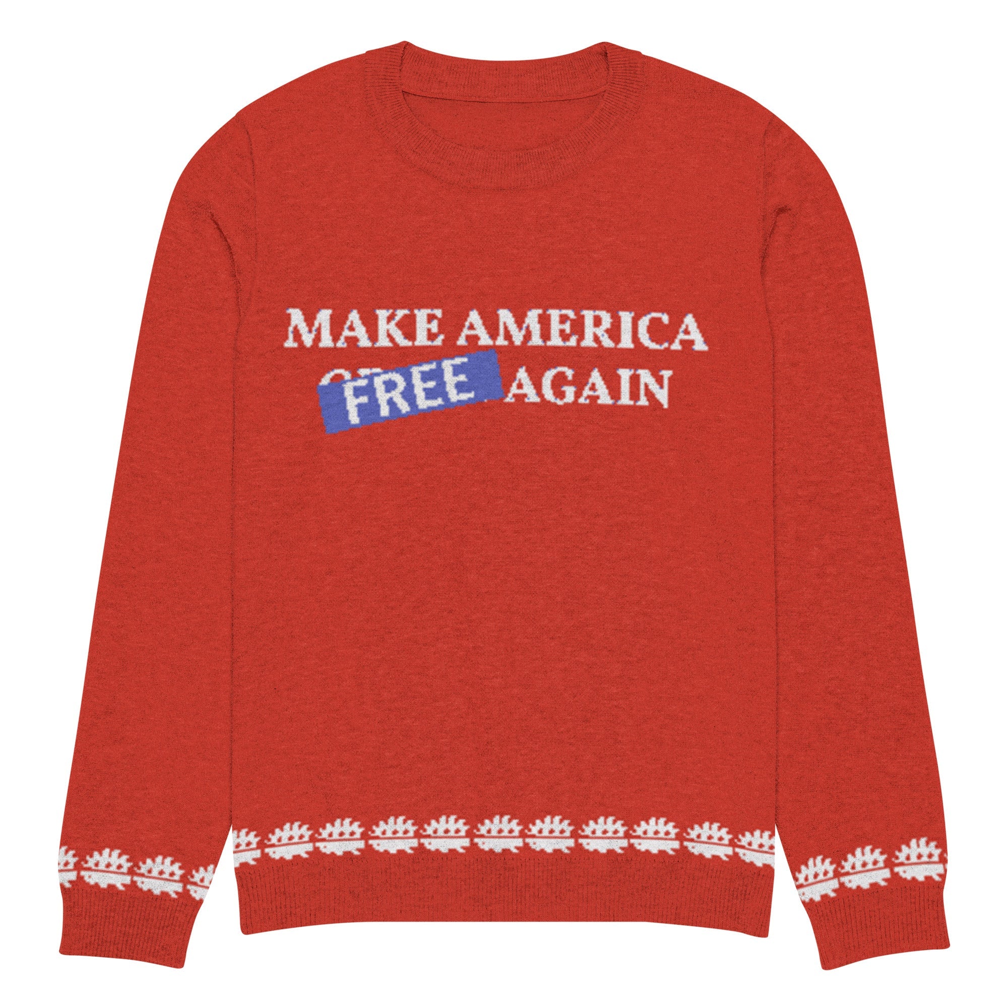 Make America Free Again Knitted crew neck Ugly Christmas sweater