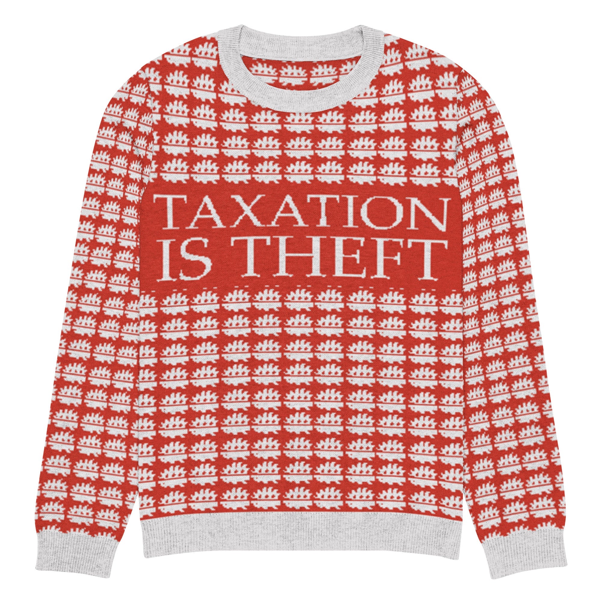 Taxation is theft Porcupine Knitted Ugly Christmas sweater