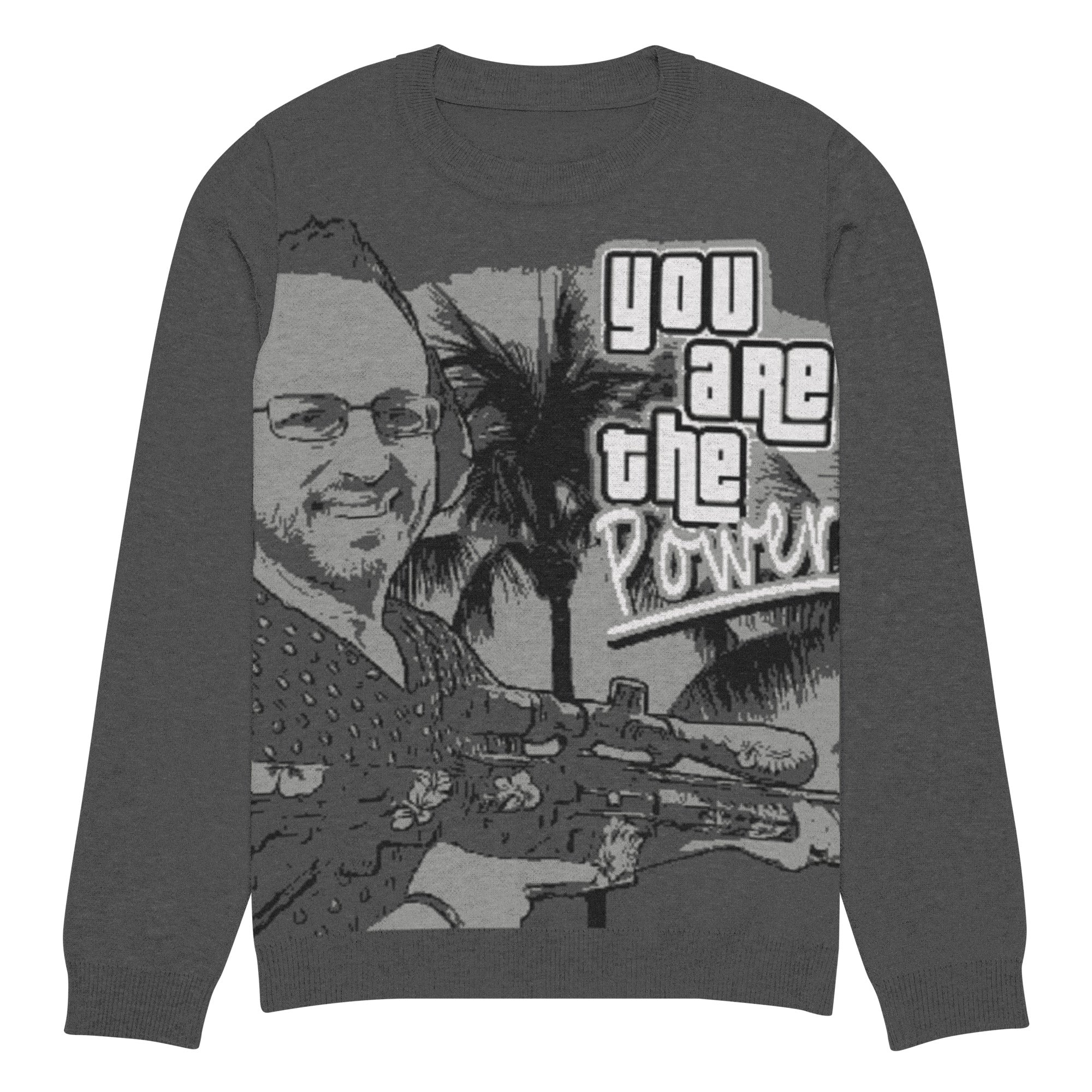 Spike Cohen You are the Power Knitted crew neck sweater