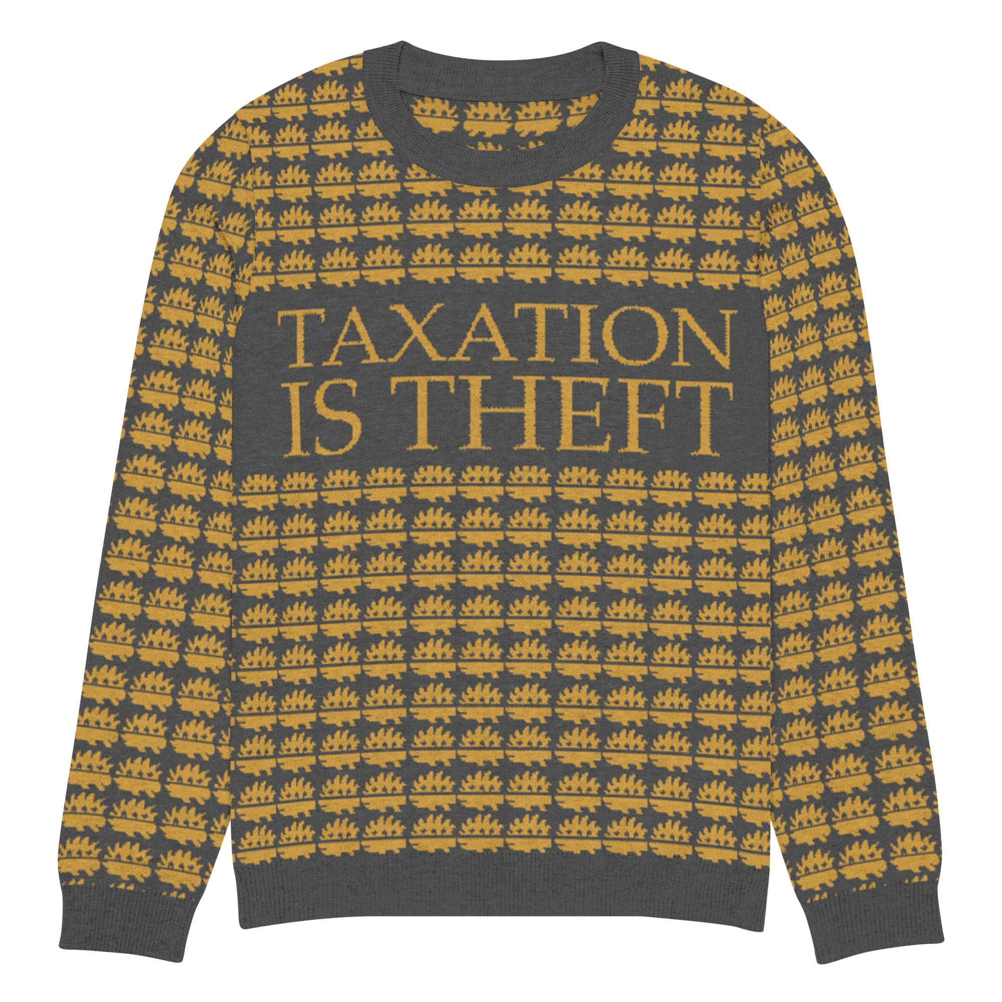 Taxation is Theft Porcupine Knitted Ugly Christmas sweater