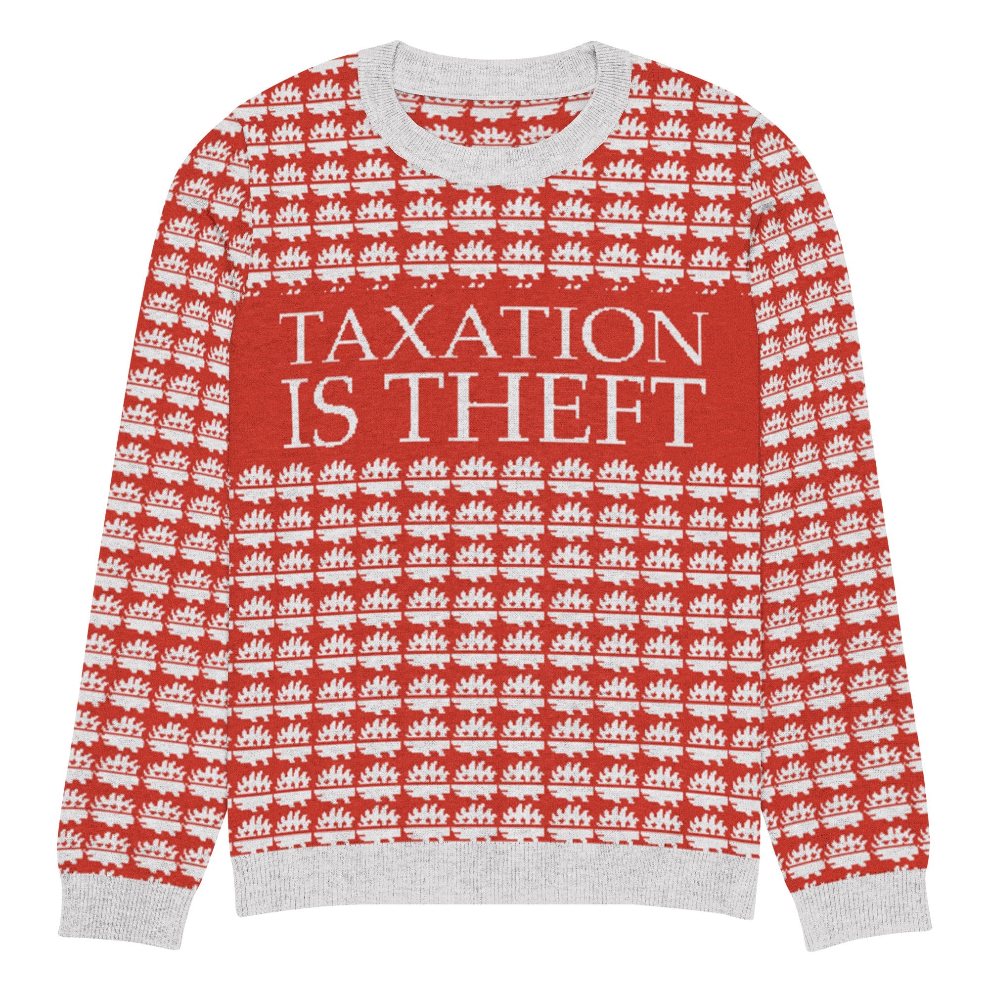 Taxation is theft Porcupine Knitted Ugly Christmas sweater