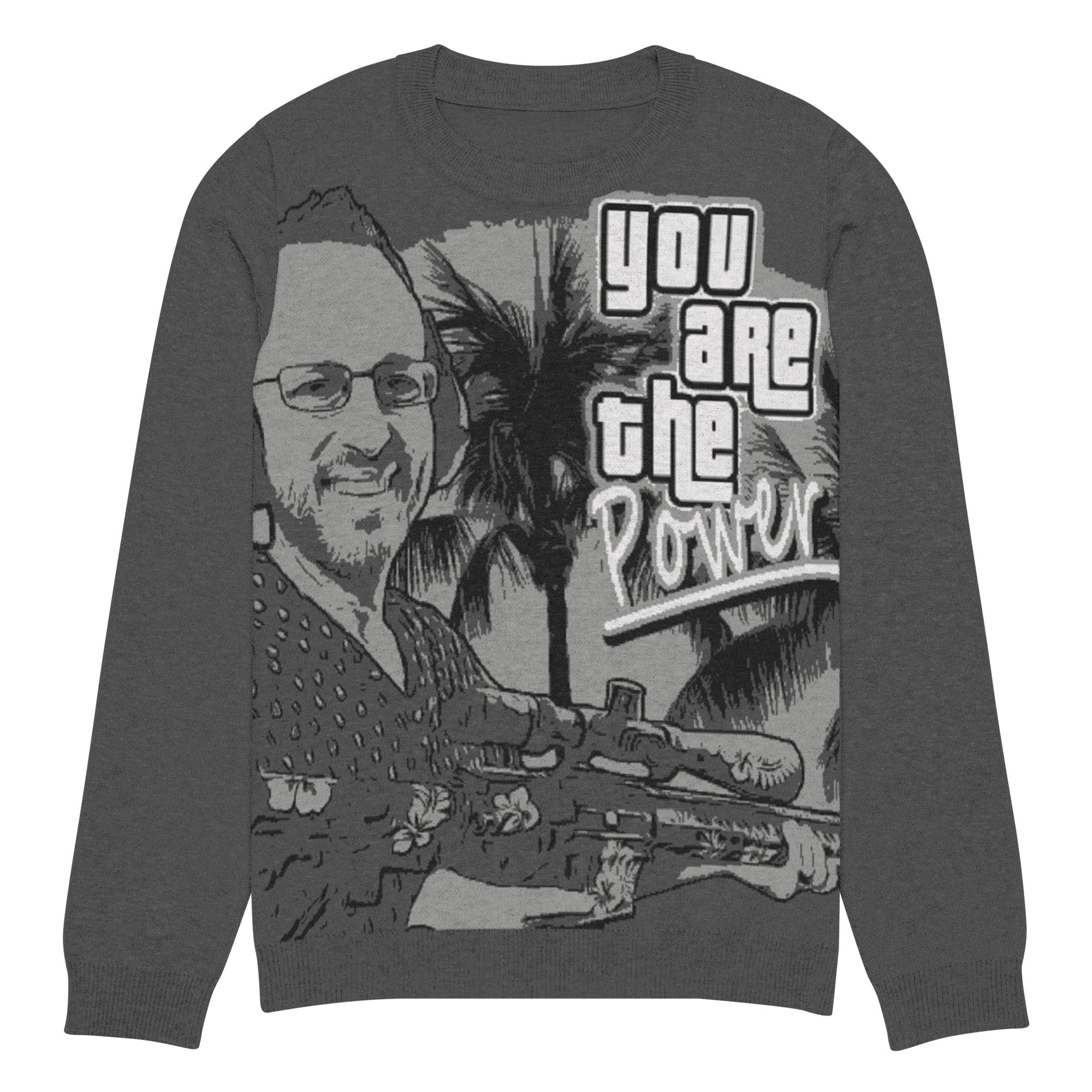 Spike Cohen You are the Power Knitted crew neck sweater