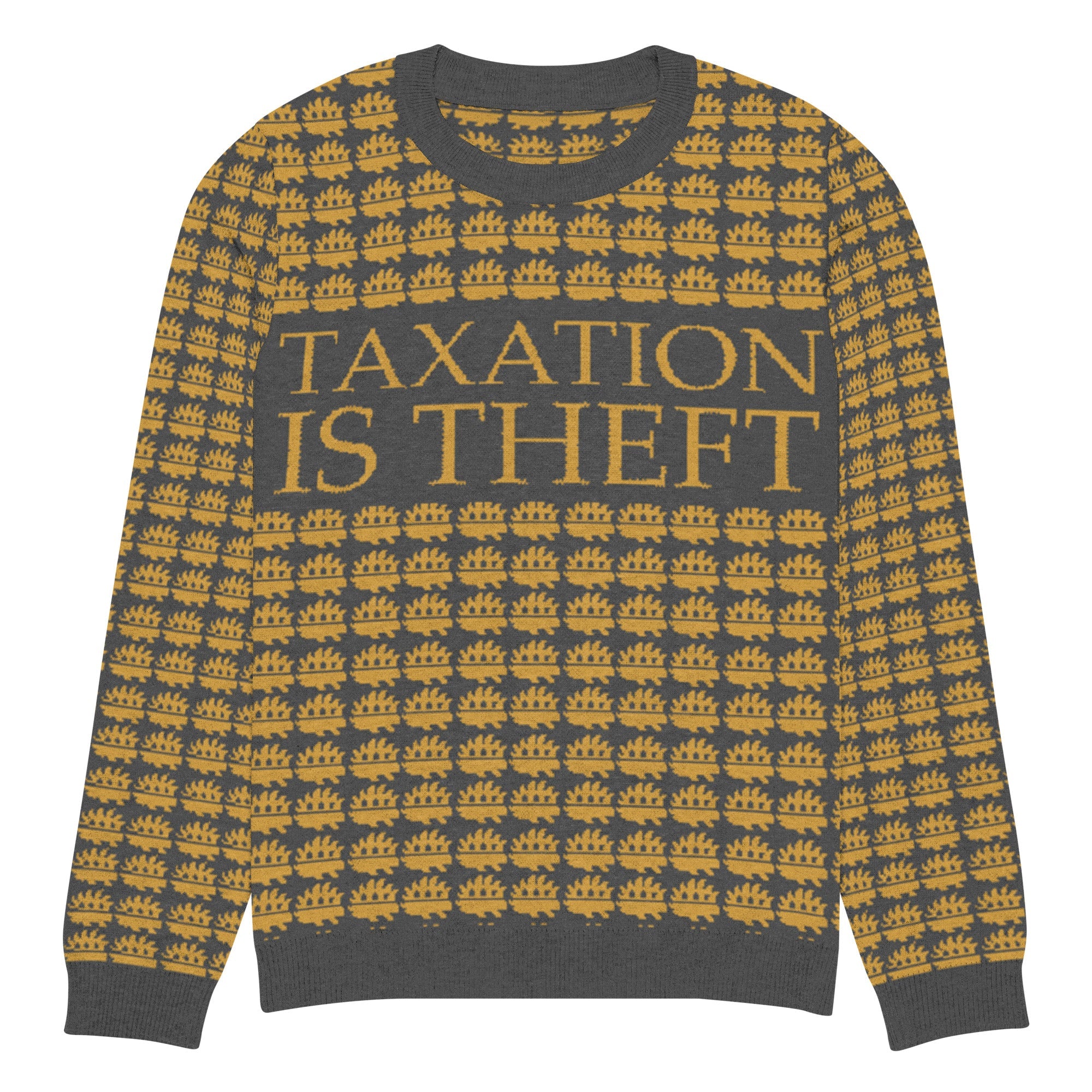 Taxation is Theft Porcupine Knitted Ugly Christmas sweater