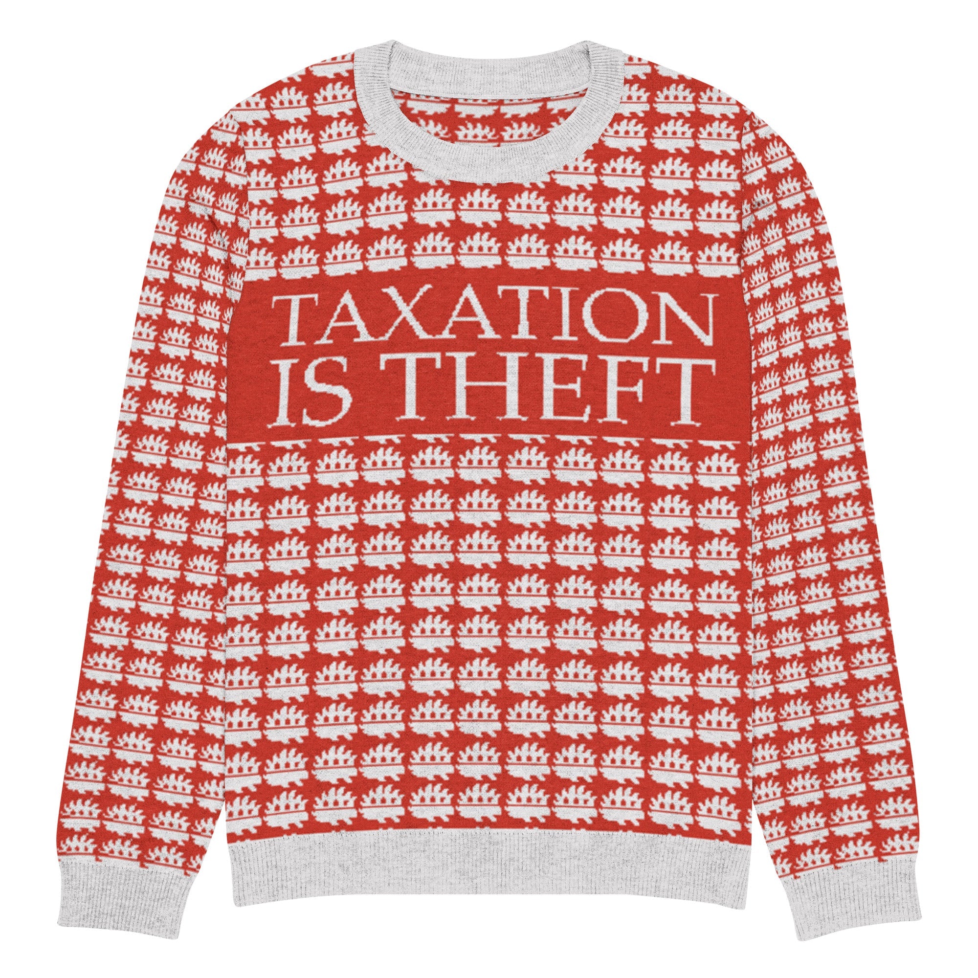 Taxation is theft Porcupine Knitted Ugly Christmas sweater