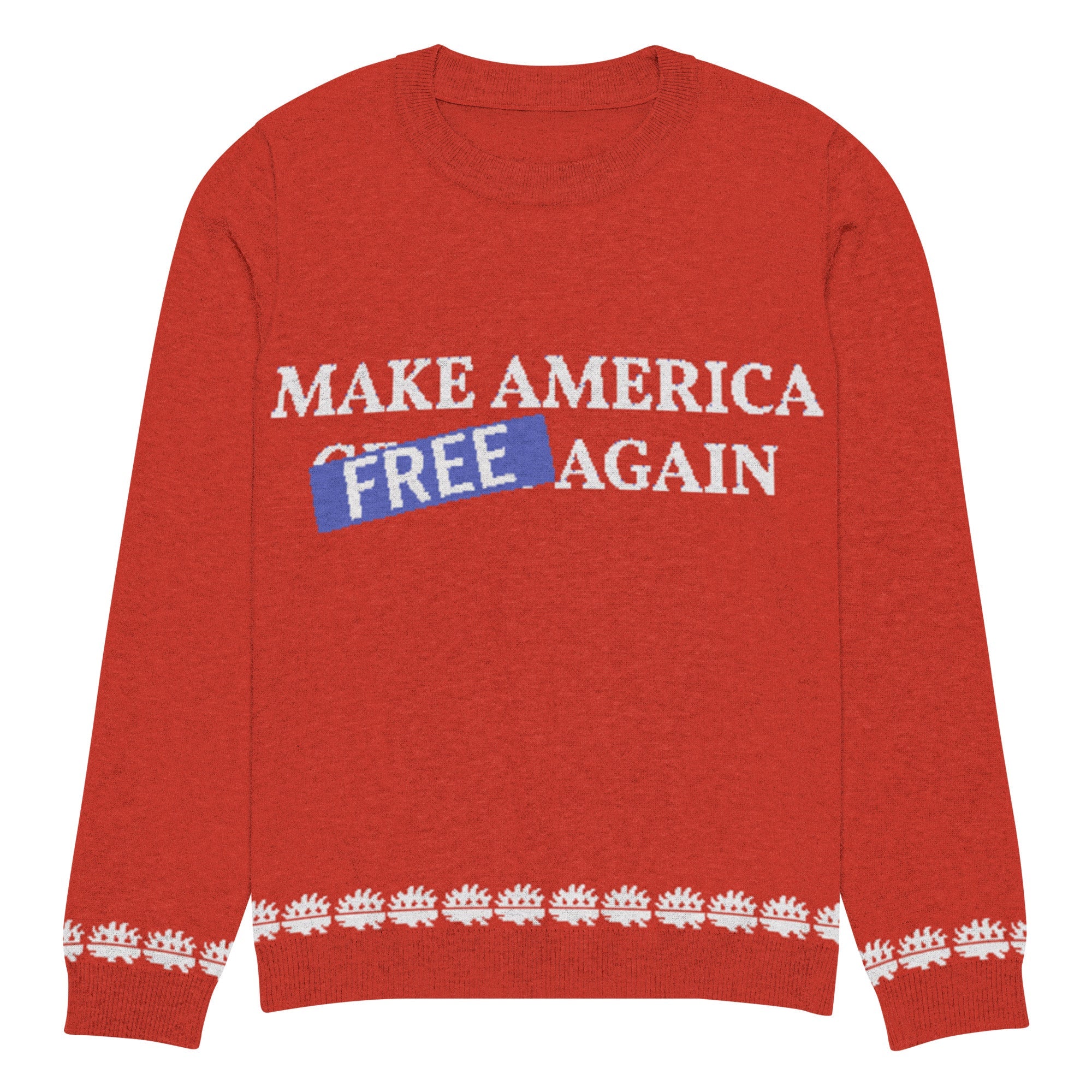 Make America Free Again Knitted crew neck Ugly Christmas sweater