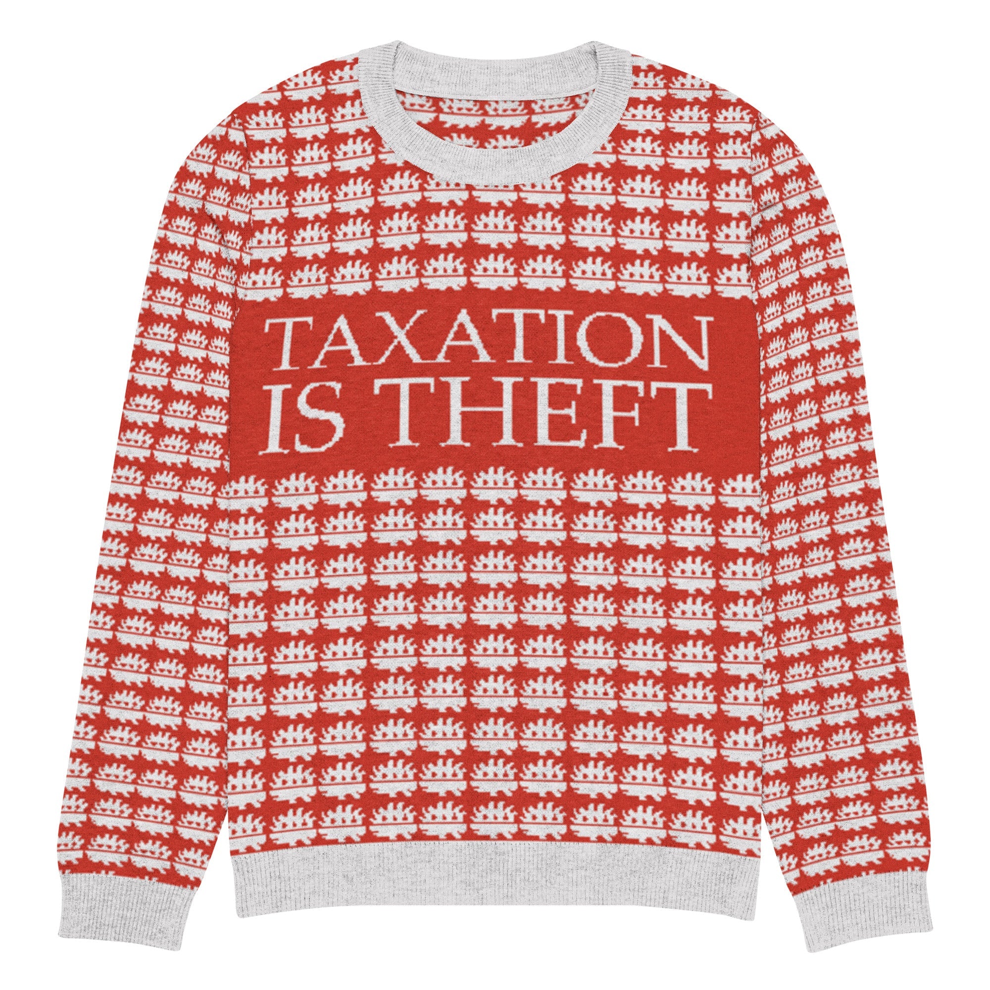 Taxation is theft Porcupine Knitted Ugly Christmas sweater