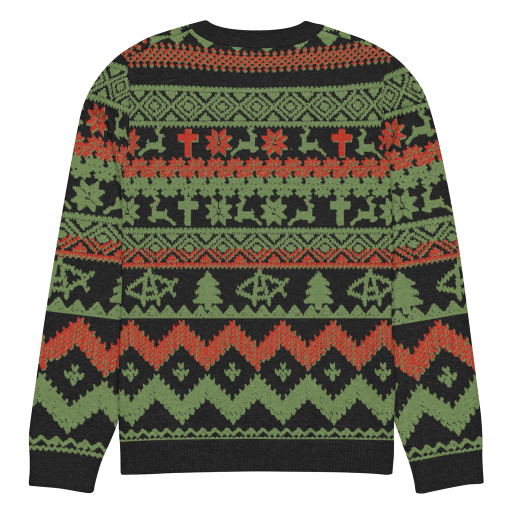 AnarchoChristian No King but Christ Knitted Ugly Christmas Sweater