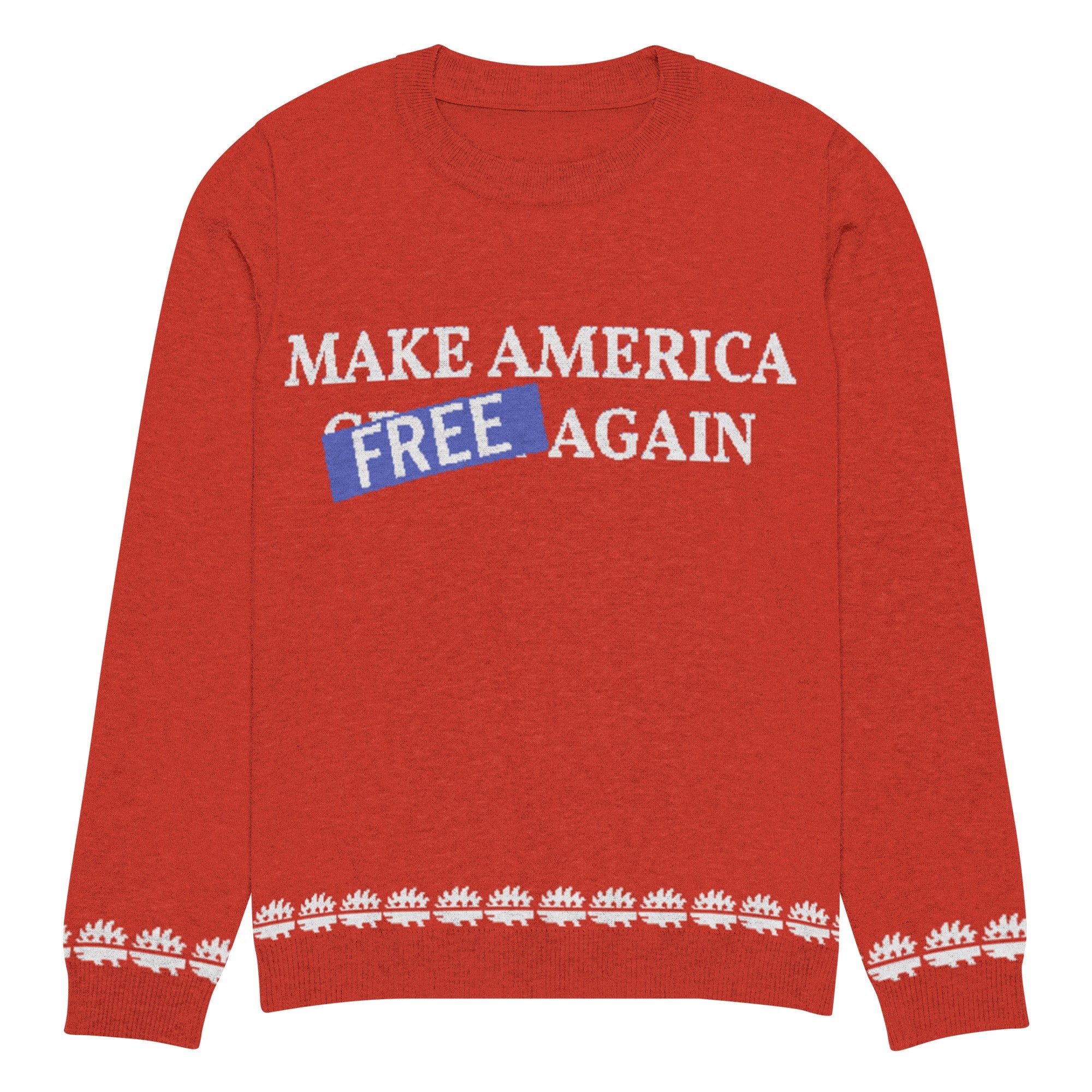 Make America Free Again Knitted crew neck Ugly Christmas sweater