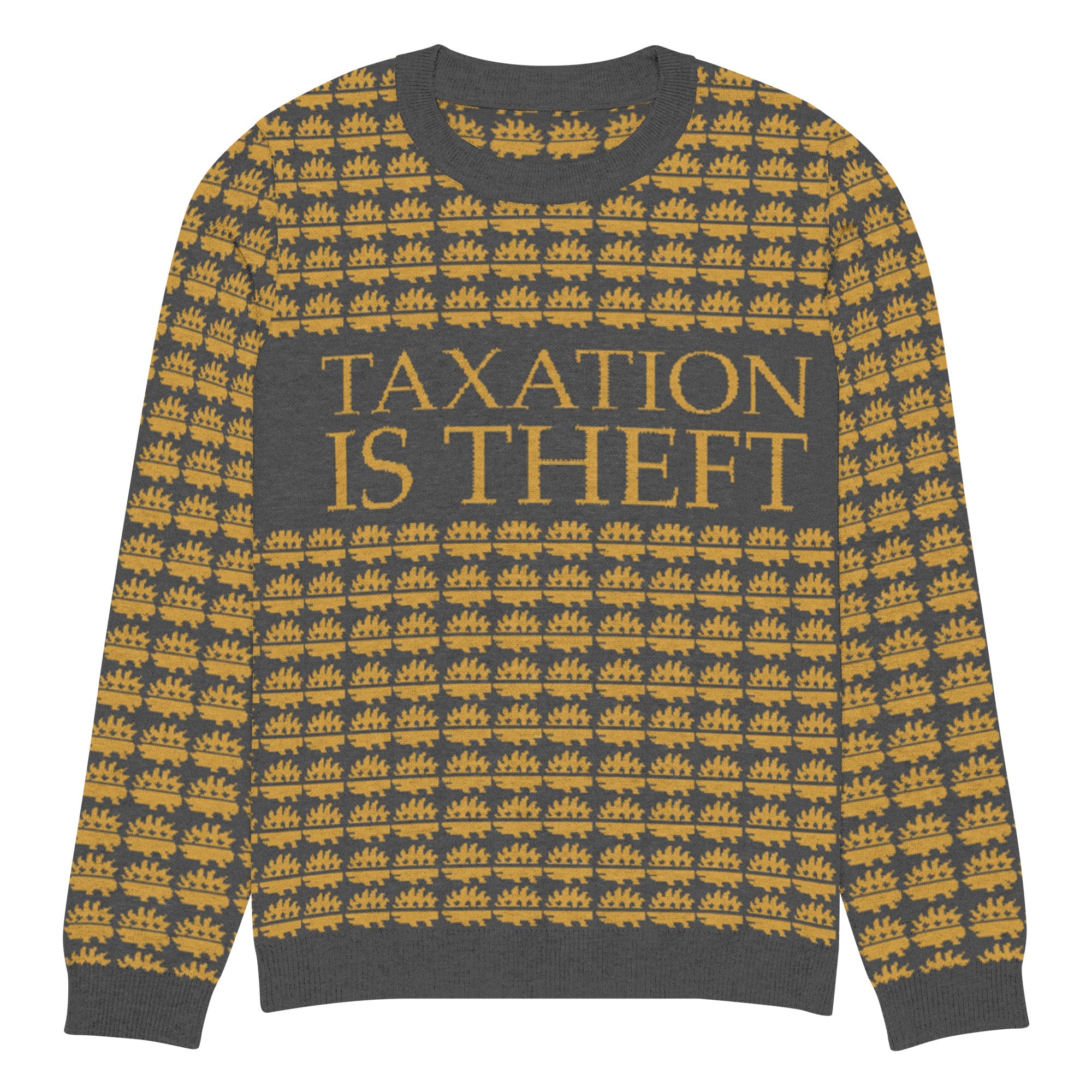 Taxation is Theft Porcupine Knitted Ugly Christmas sweater