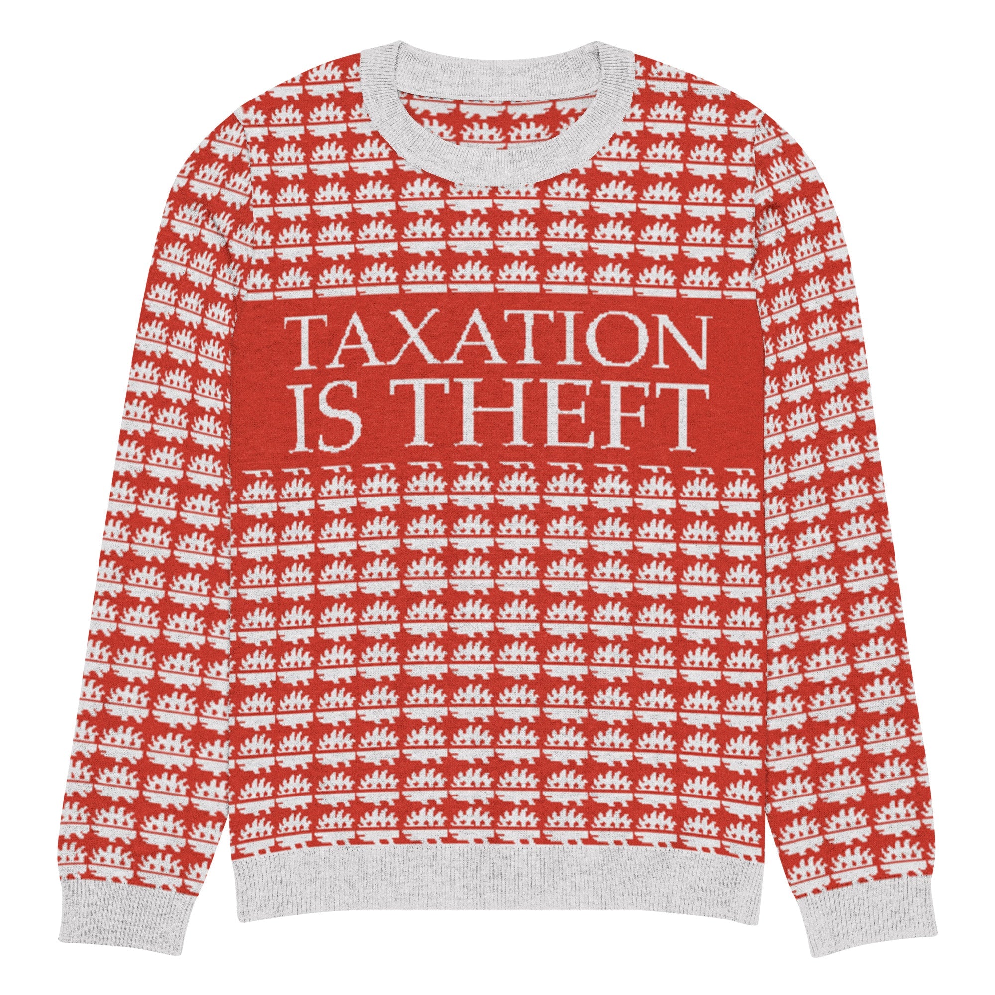 Taxation is theft Porcupine Knitted Ugly Christmas sweater