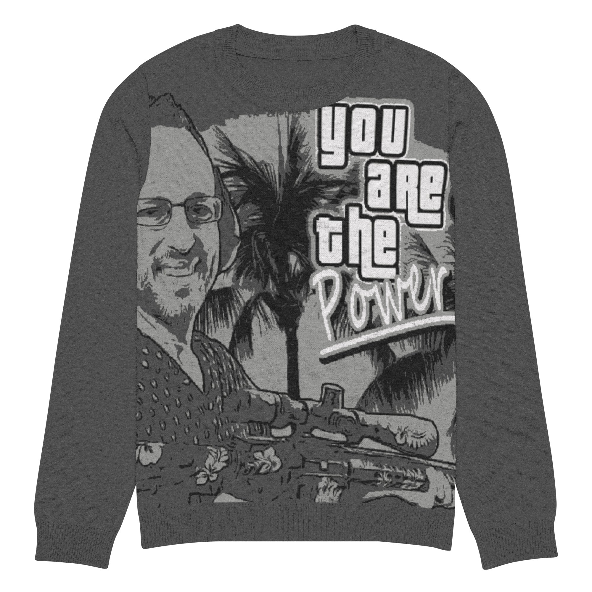 Spike Cohen You are the Power Knitted crew neck sweater