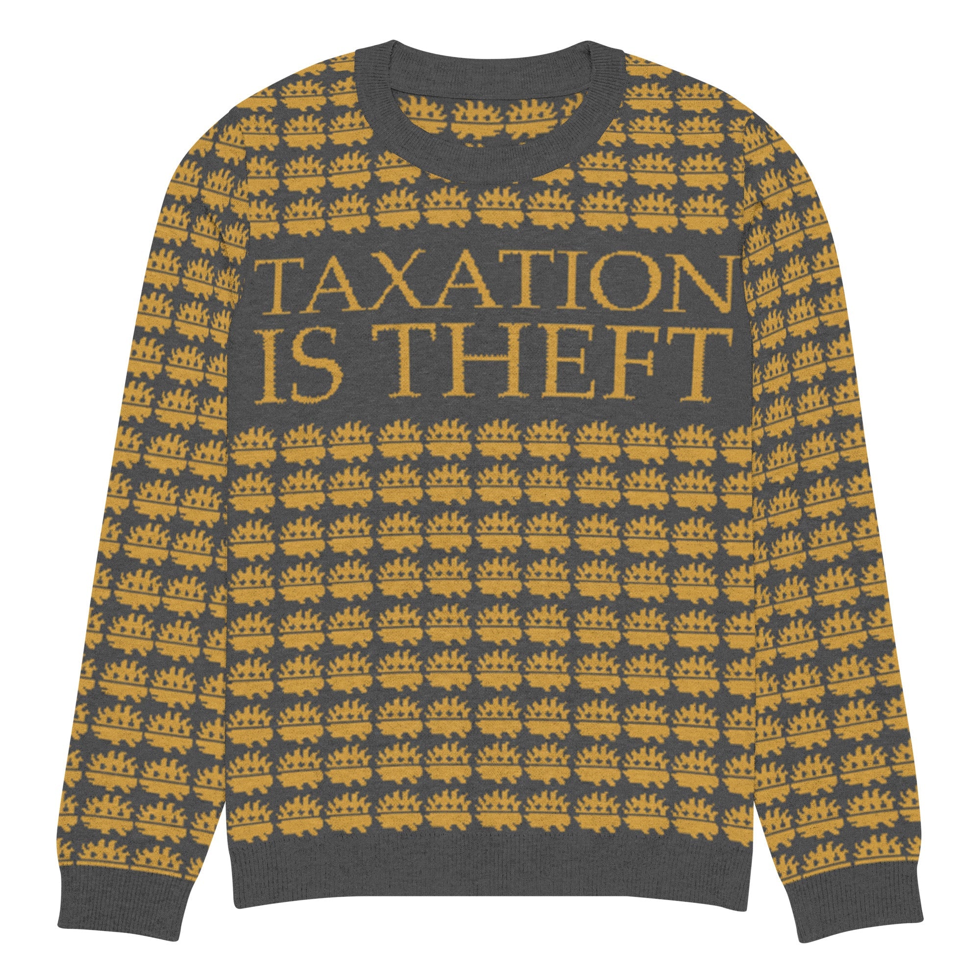 Taxation is Theft Porcupine Knitted Ugly Christmas sweater