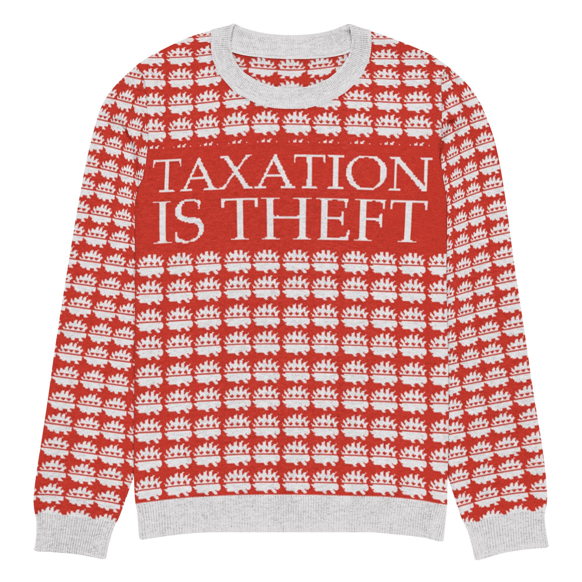 Taxation is theft Porcupine Knitted Ugly Christmas sweater