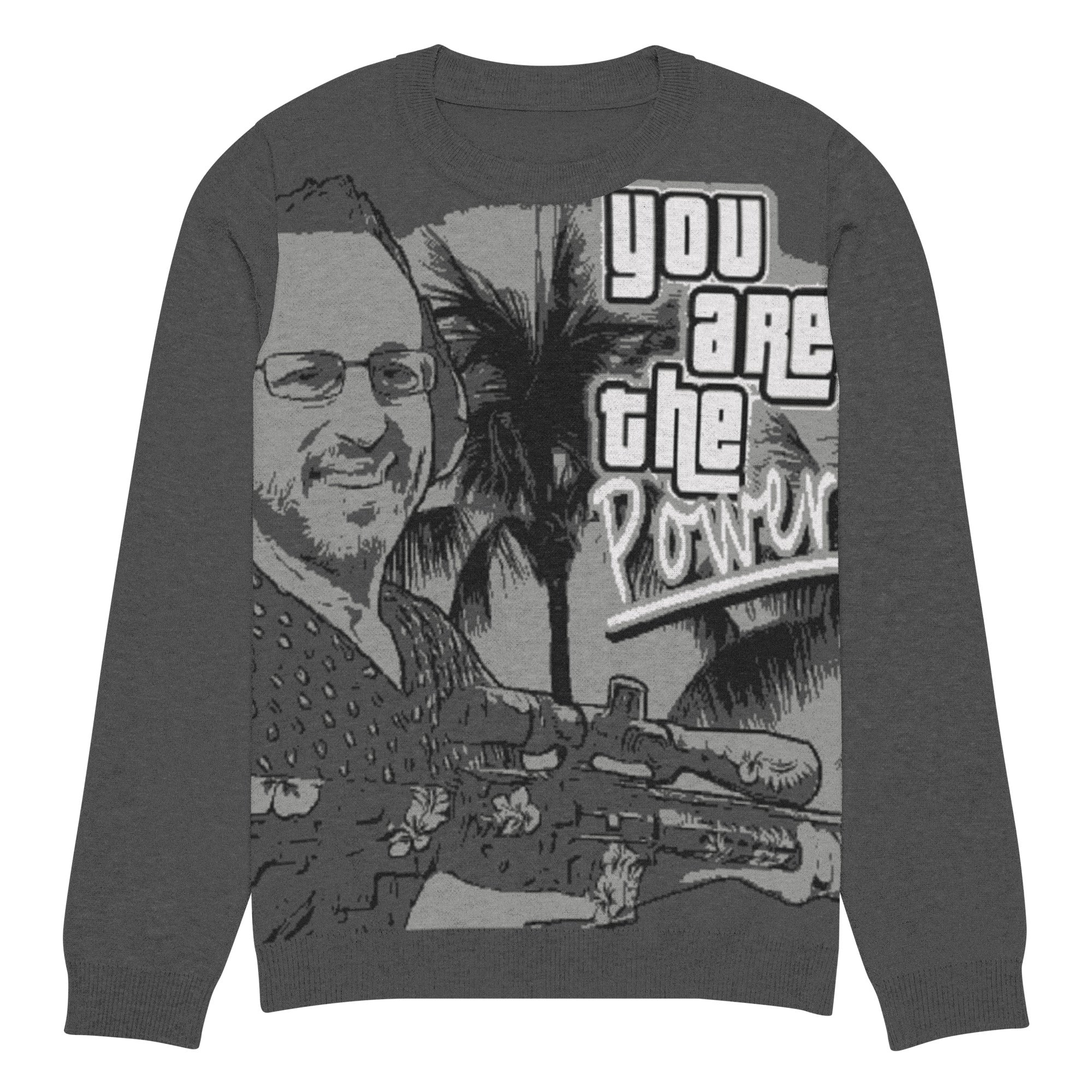 Spike Cohen You are the Power Knitted crew neck sweater