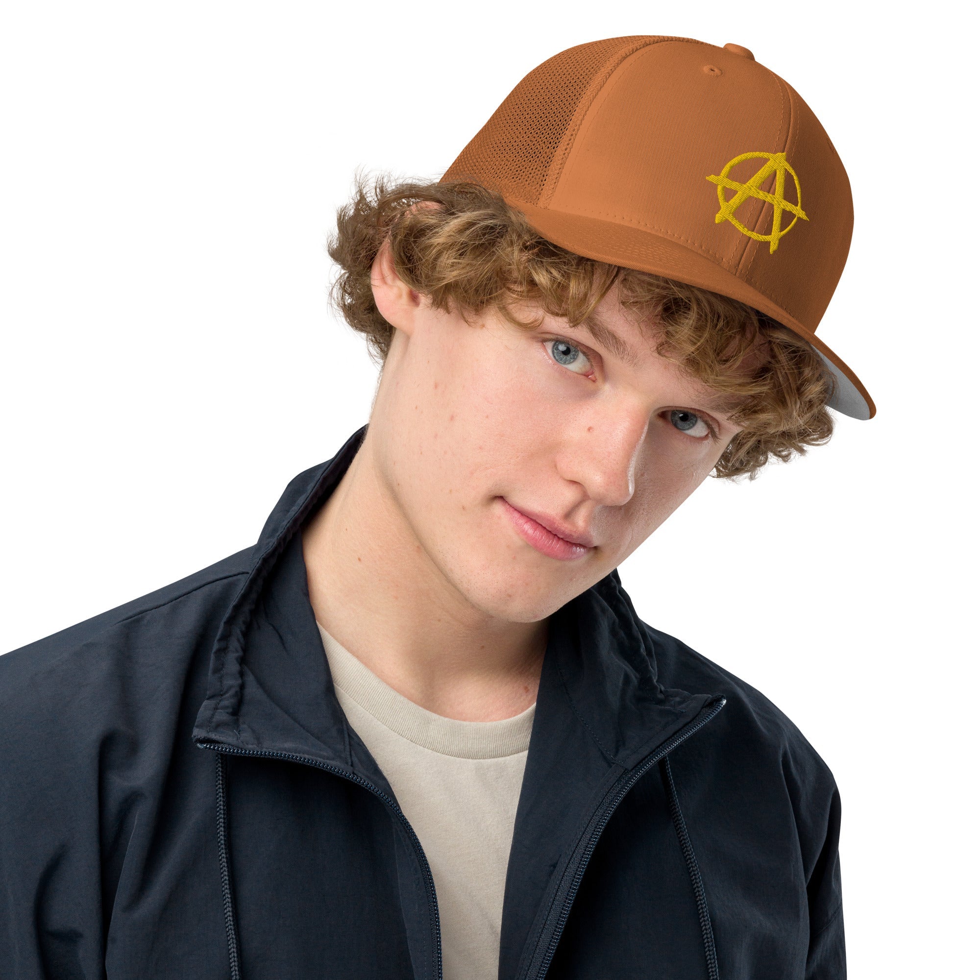 Ancap Anarchy Anarchocapitalism Black & Yellow Closed-back trucker cap