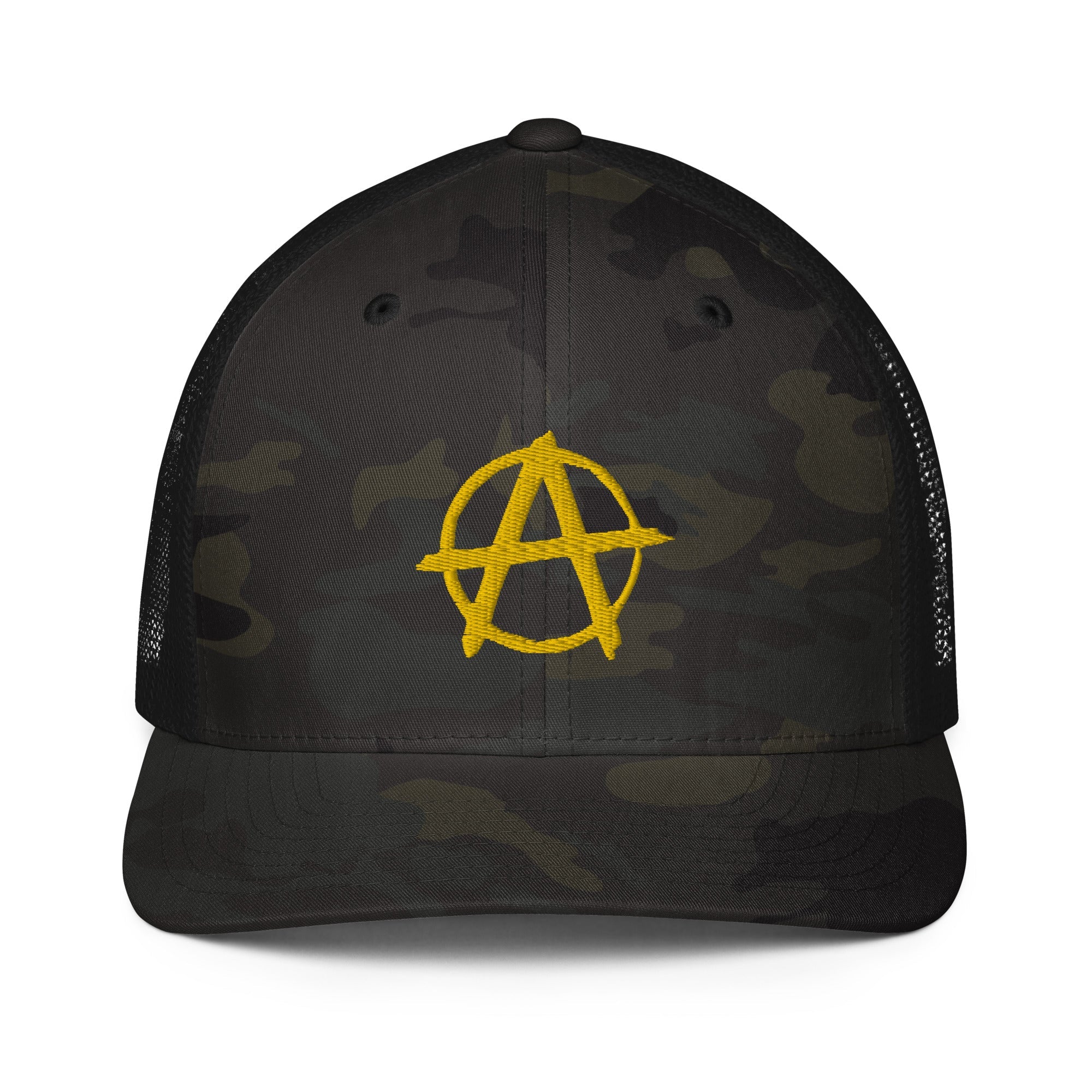 Ancap Anarchy Anarchocapitalism Black & Yellow Closed-back trucker cap