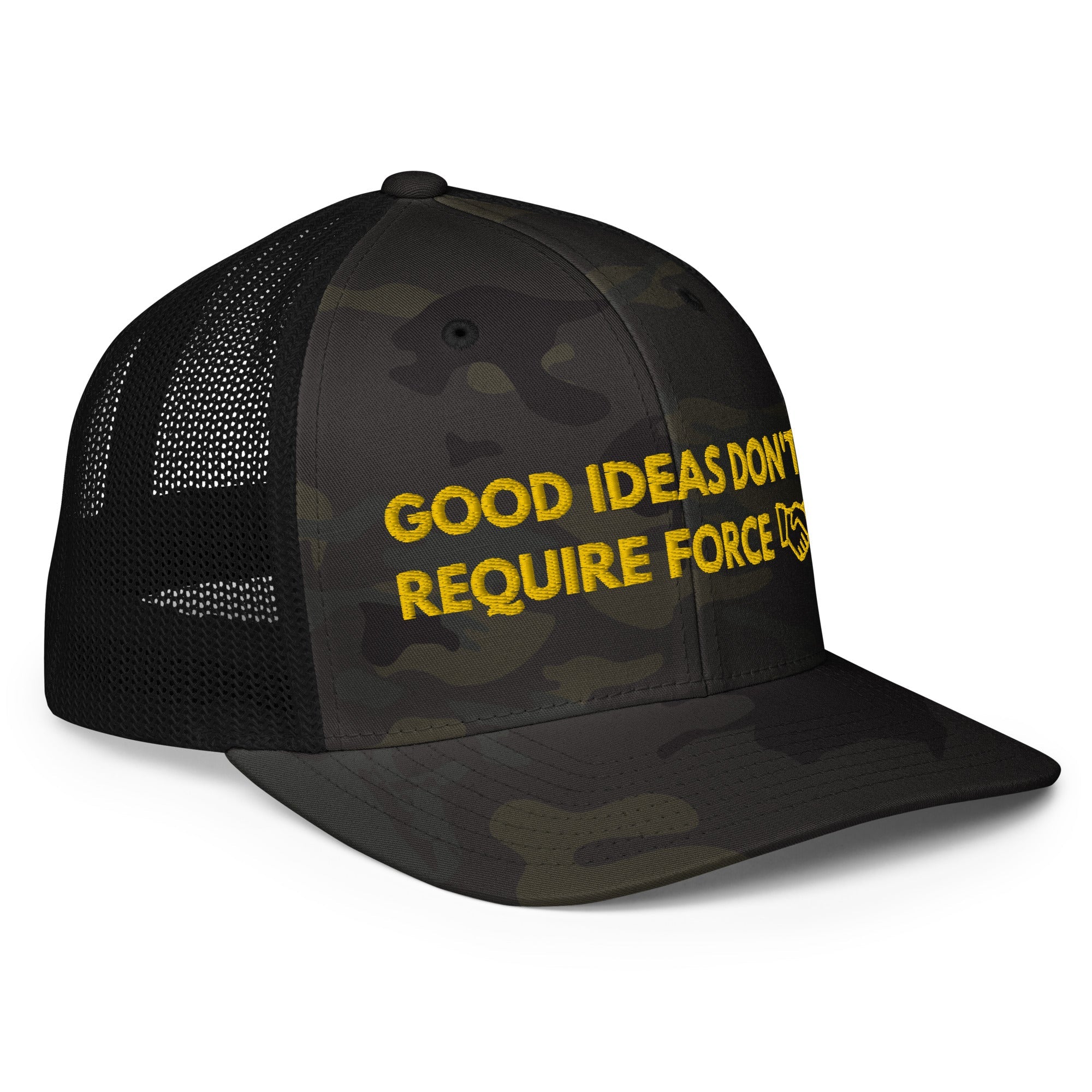 Good Ideas Don't Require Force Closed-back trucker cap