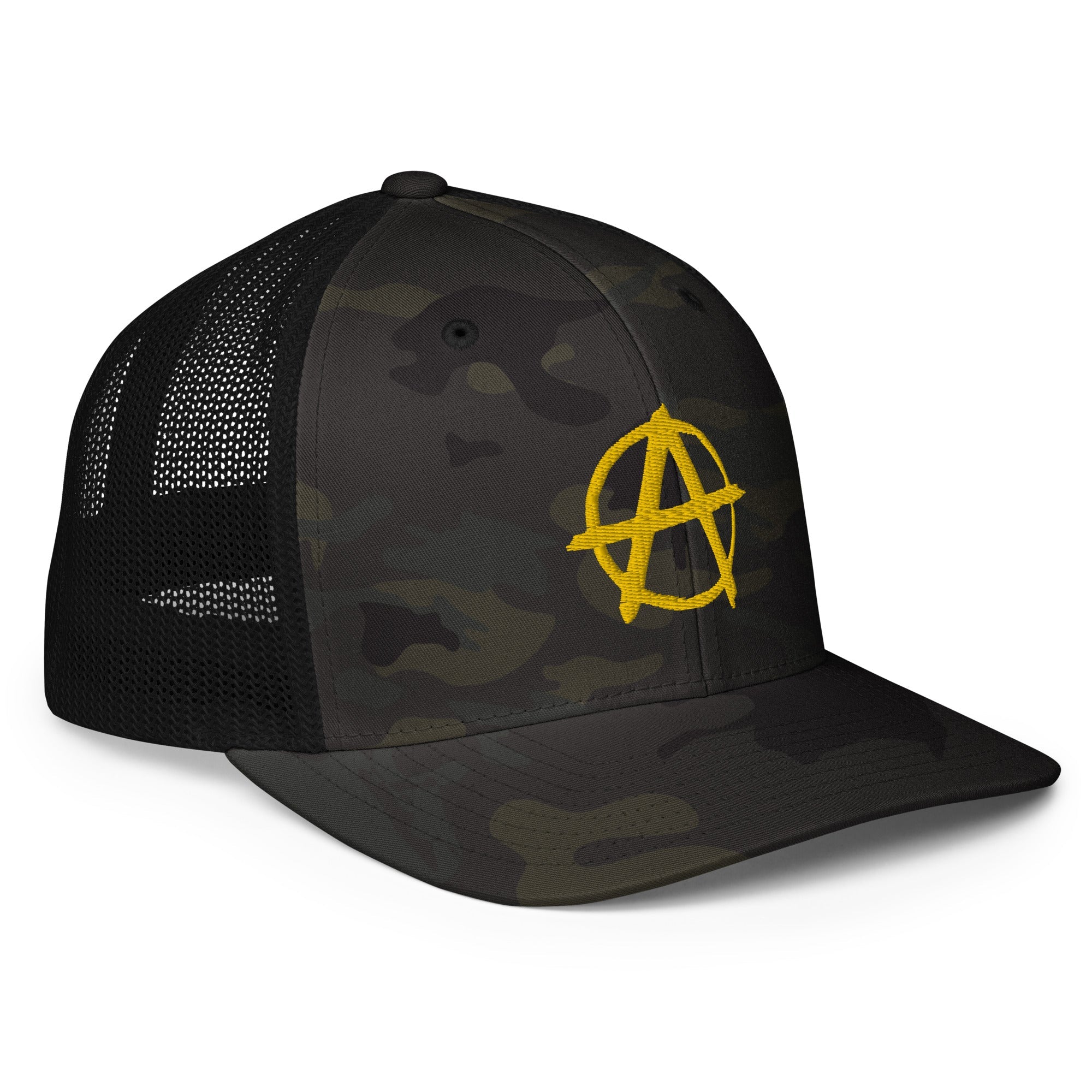 Ancap Anarchy Anarchocapitalism Black & Yellow Closed-back trucker cap