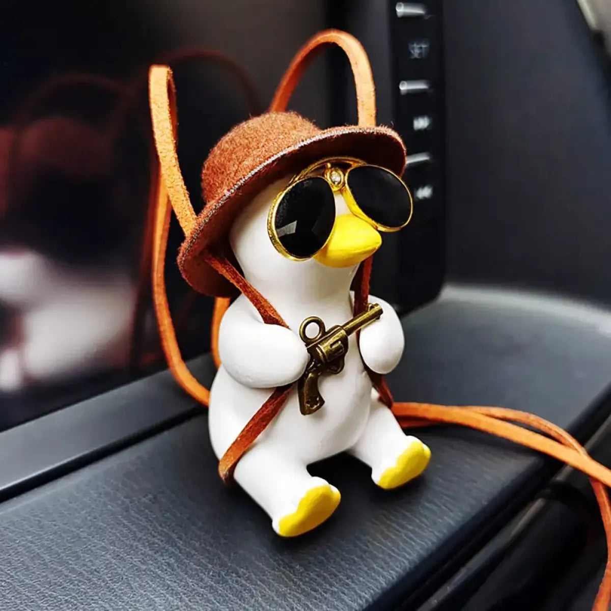 Cute Anime Cowboy Duck Car Pendant