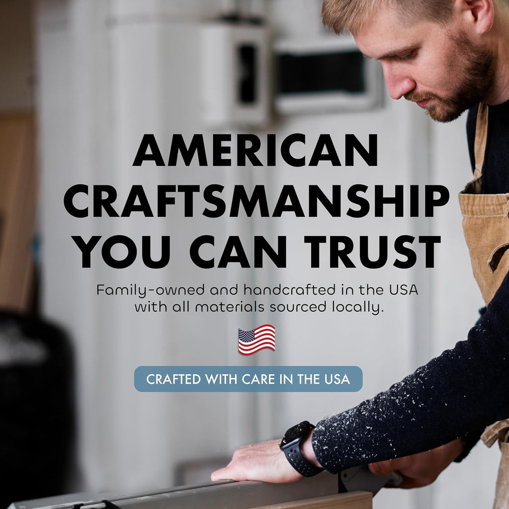 Large American Flag Gun Safe - Quick Access Hidden Gun Safe for Rifles, Shotguns, & Handguns - Gun Concealment Furniture with Magnetic Lock - Gun Self Hidden Storage (Red Mahogany)