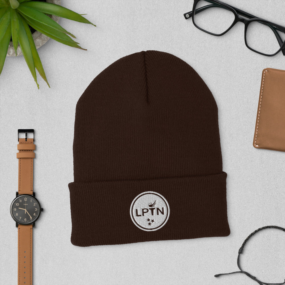 LPTN (White) Cuffed Beanie