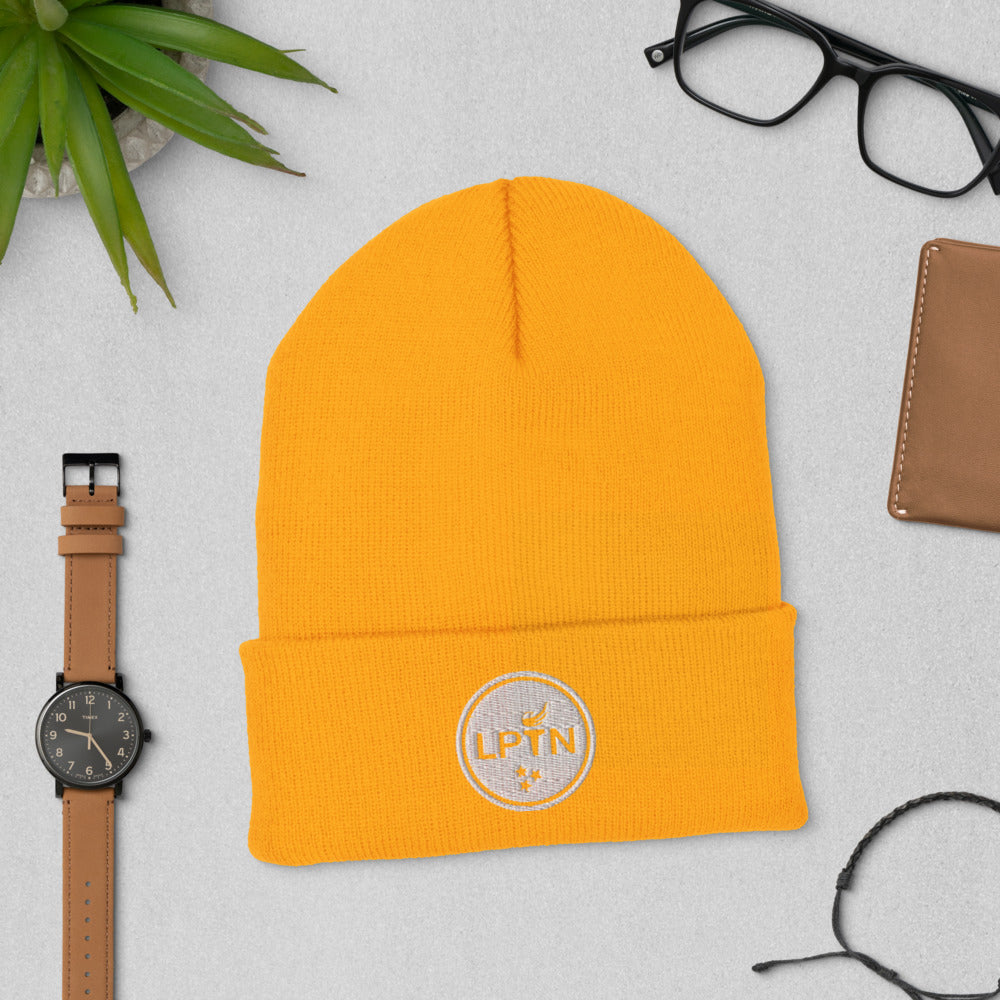 LPTN (White) Cuffed Beanie