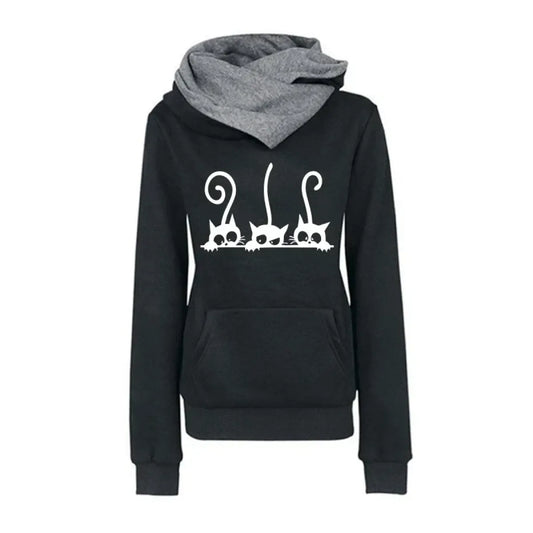 Cute Cat Hoodies for Women - Warm Autumn Winter Casual Sweatshirt