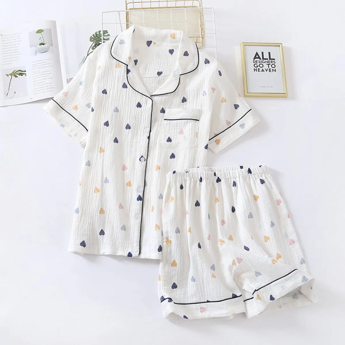 Cute Short Sleeve Home Pajamas