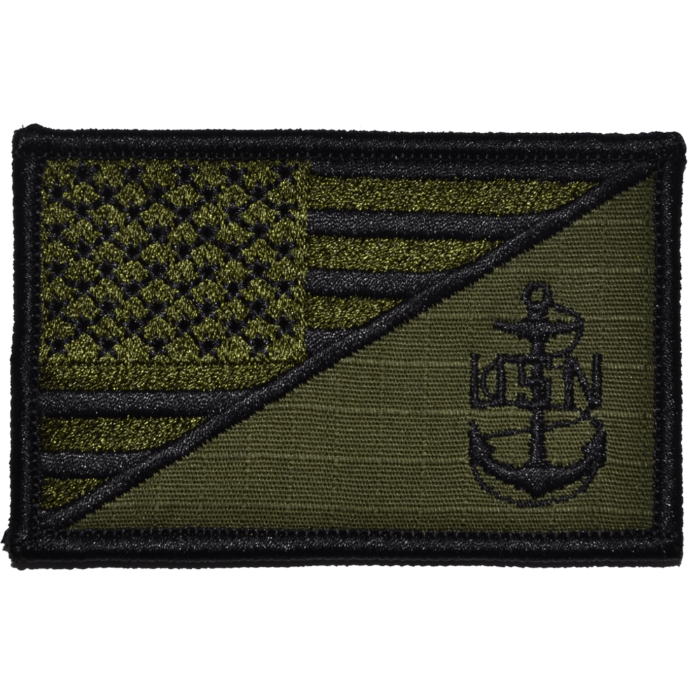 Navy Chief Petty Officer Anchor USA Flag - 2.25x3.5 Patch