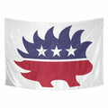 Red white and Blue Porcupine  Single Sided  Wall Tapestry 90"x 60"