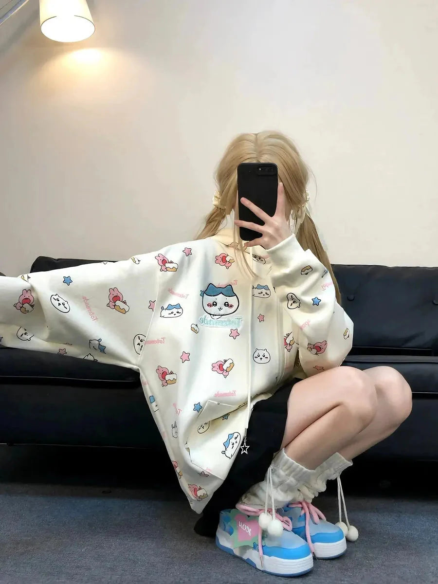 'Hachii' Kawaii Streetstyle Cute Hoodie Jacket