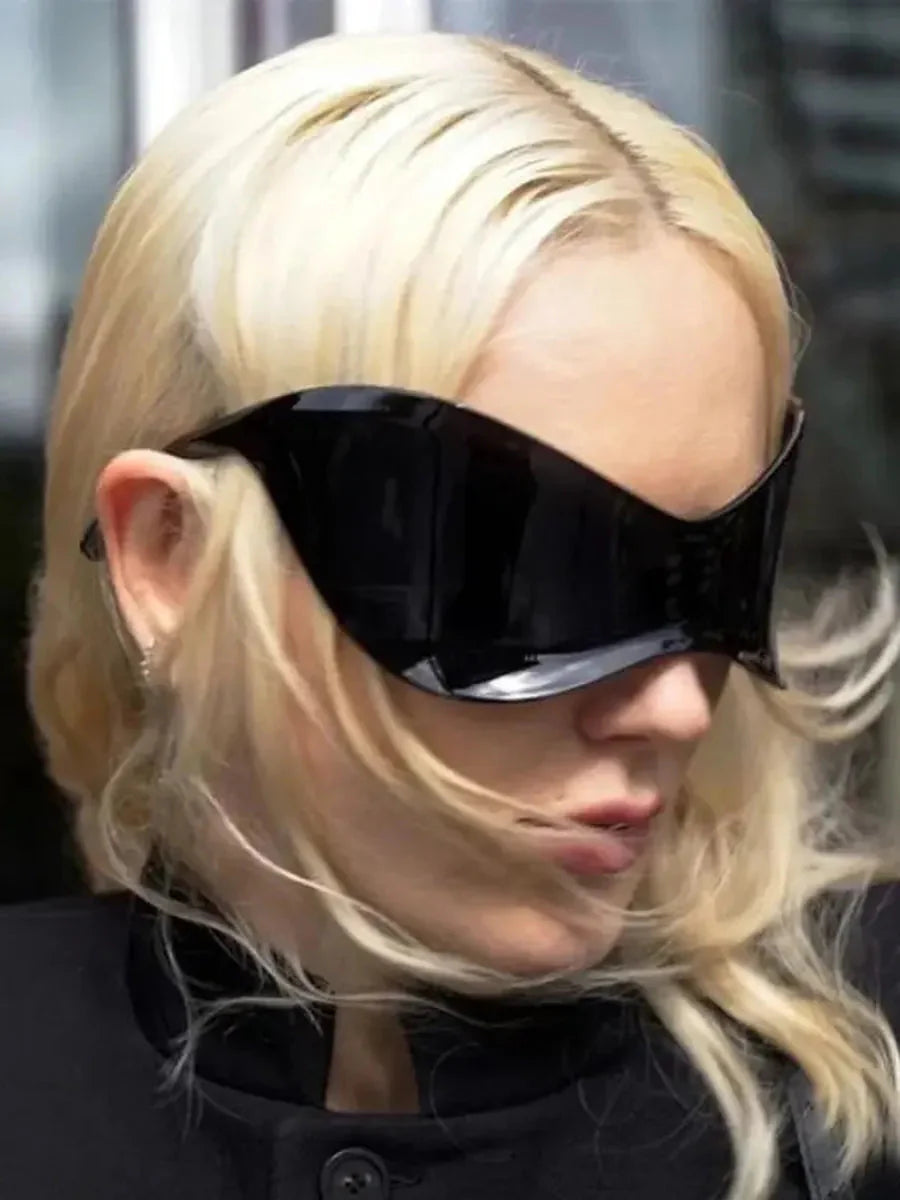 'Glider' Streamlined futuristic oversized sunglasses