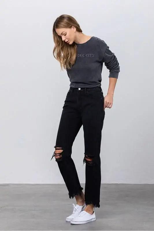 Destroyed Jeans - Ripped Streetwear Denim - Unisex Trendy Fit