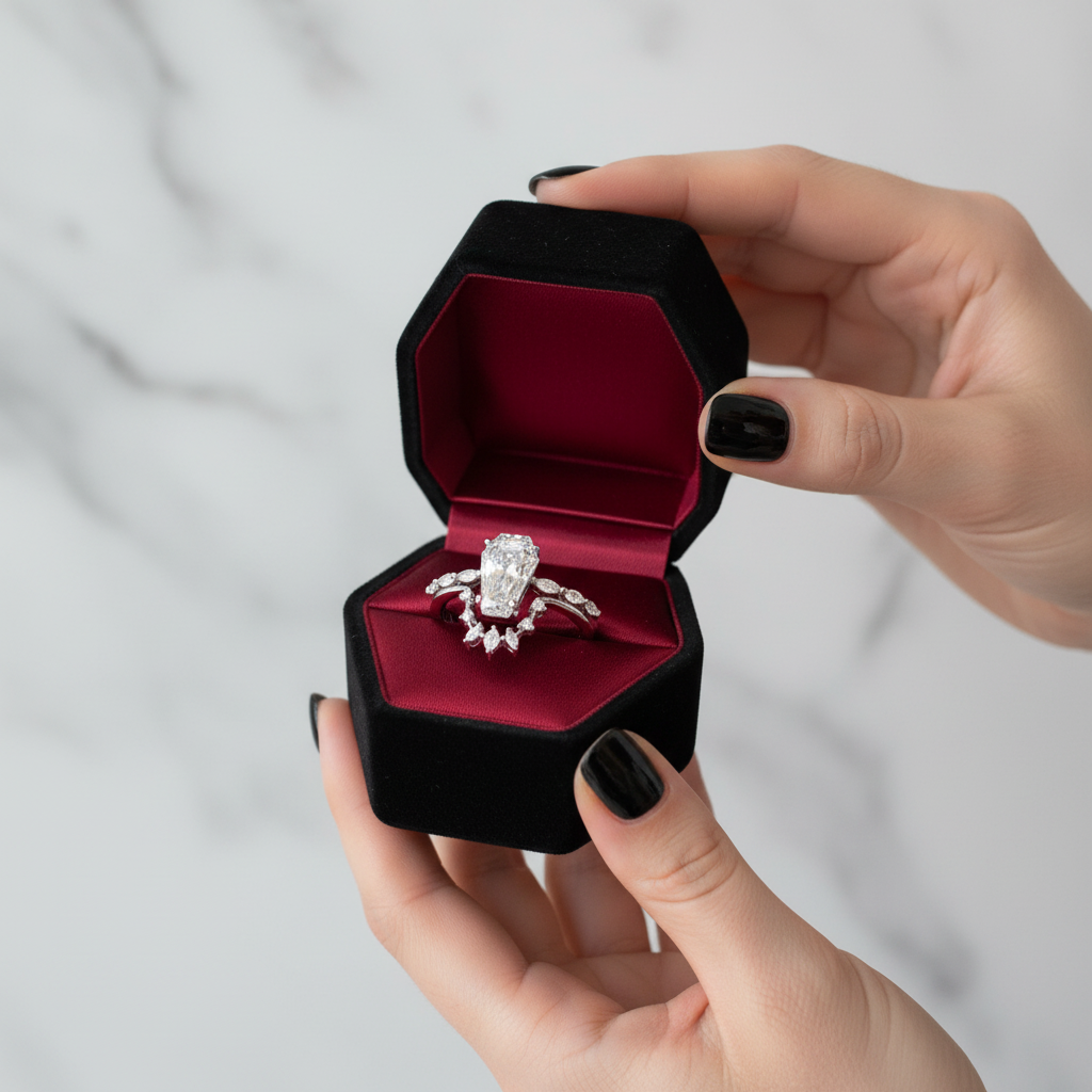 Devoted To You - Limited Coffin Cut Diamond Option Gothic Ring Set