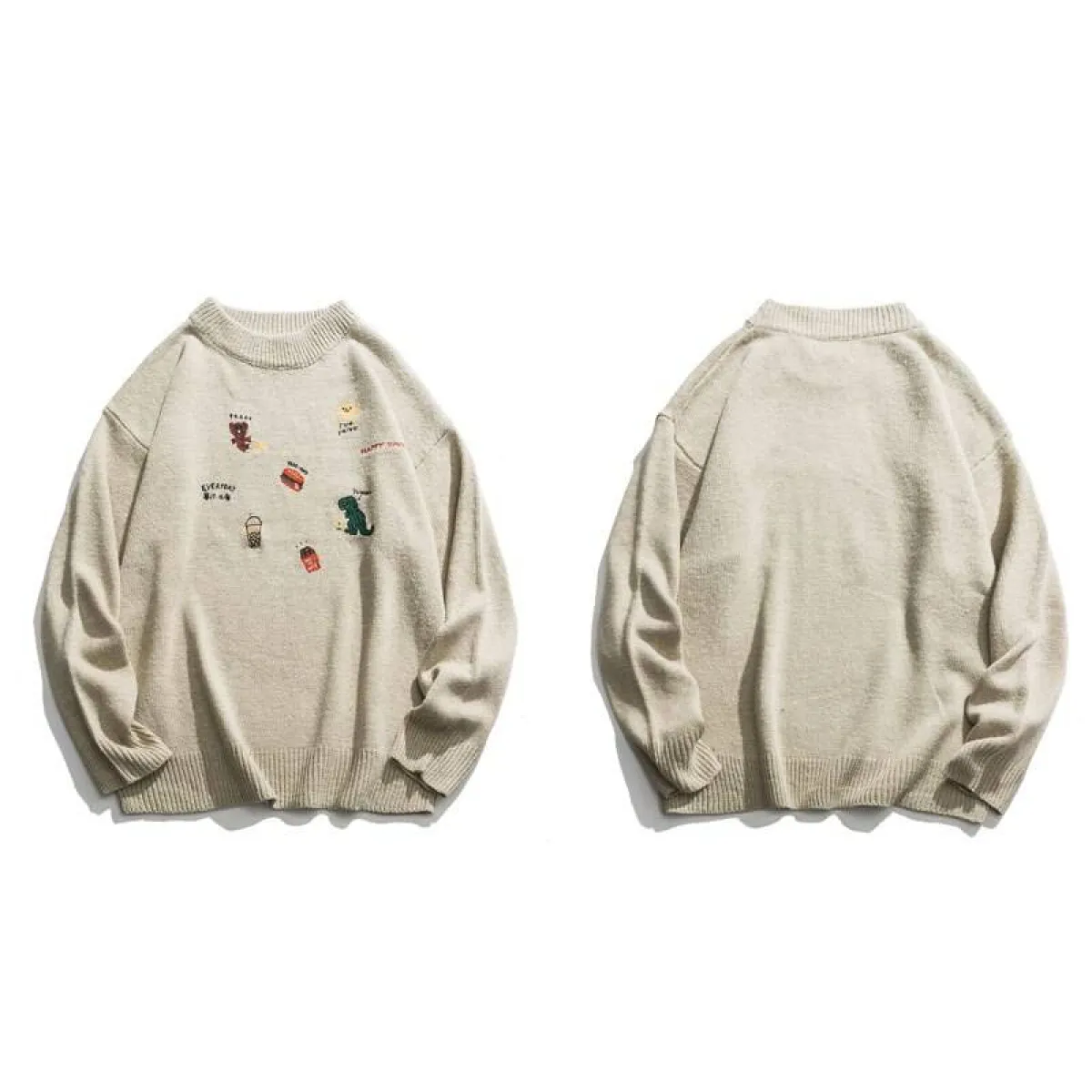 Dinosaur Pattern Knitted Sweater