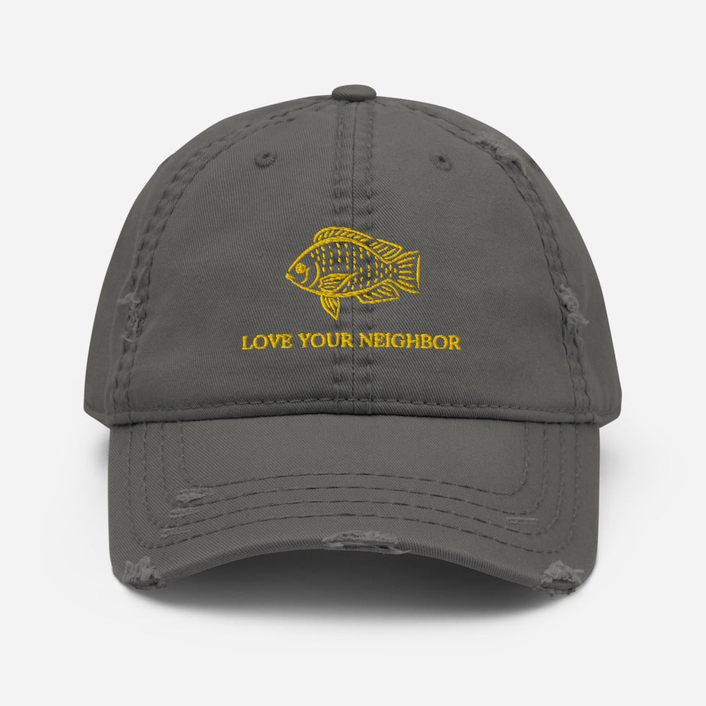 Love your Neighbor Distressed Dad Hat