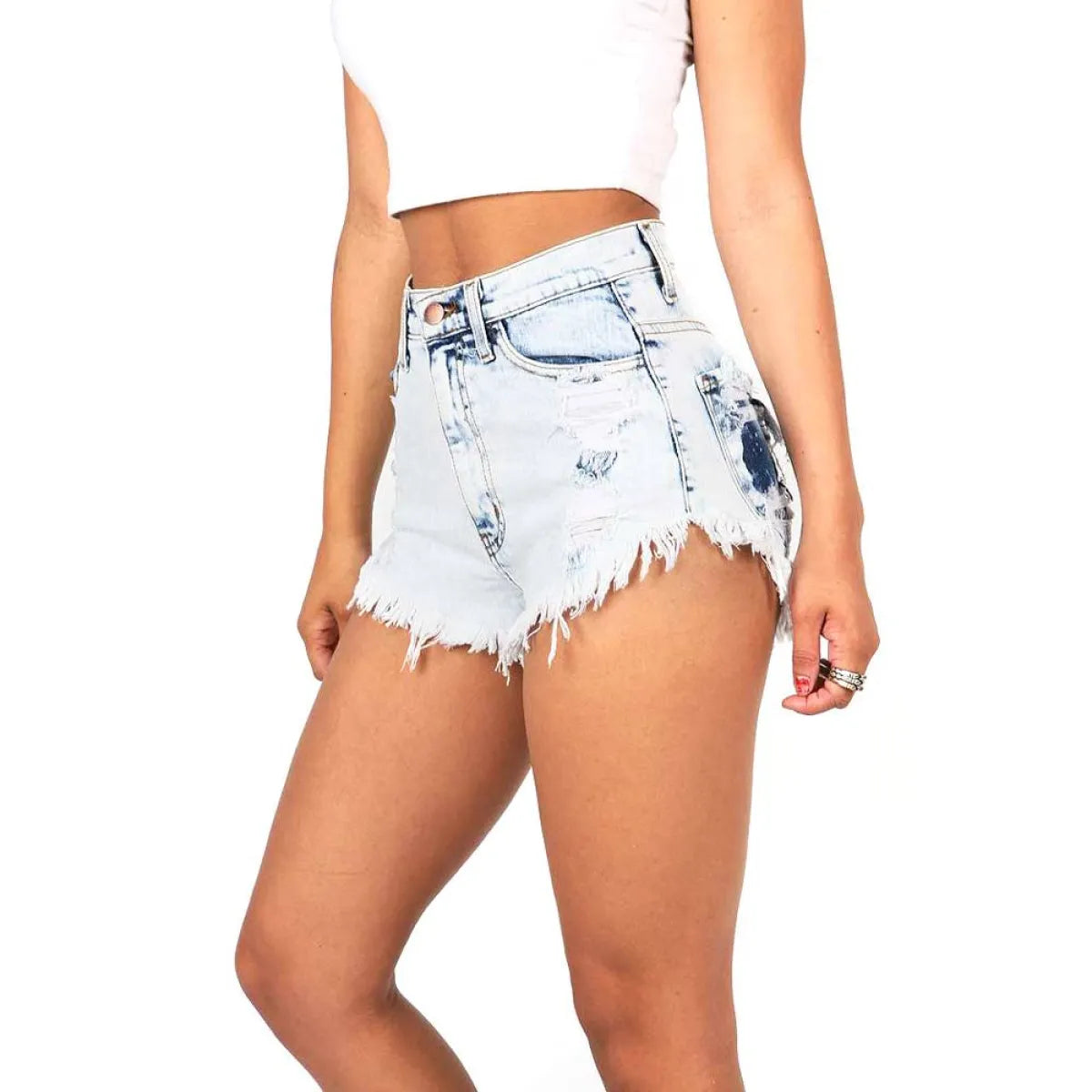 Distressed Denim Shorts