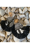 Earring: Oval Tassel Snakeskin