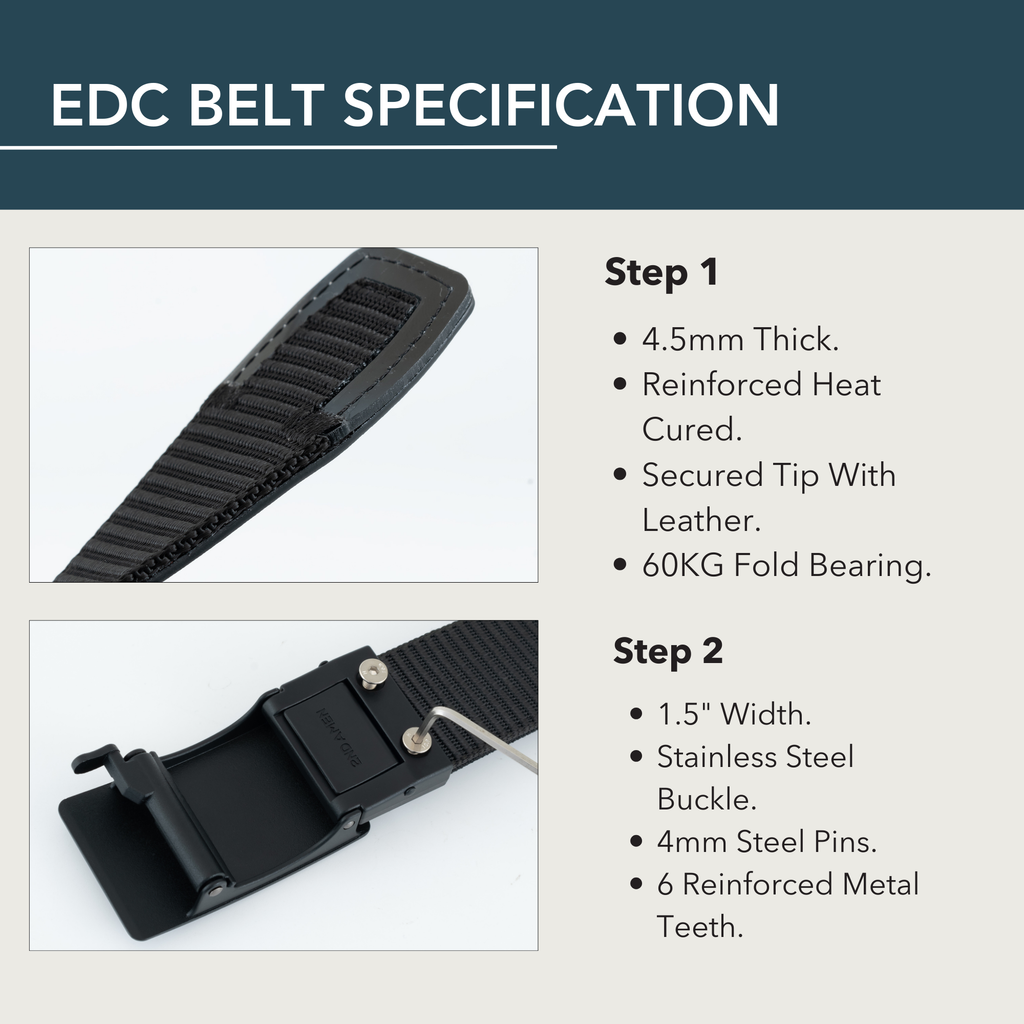 Hero 1.0 EDC Belt 1.38" Width For Everyday Carry