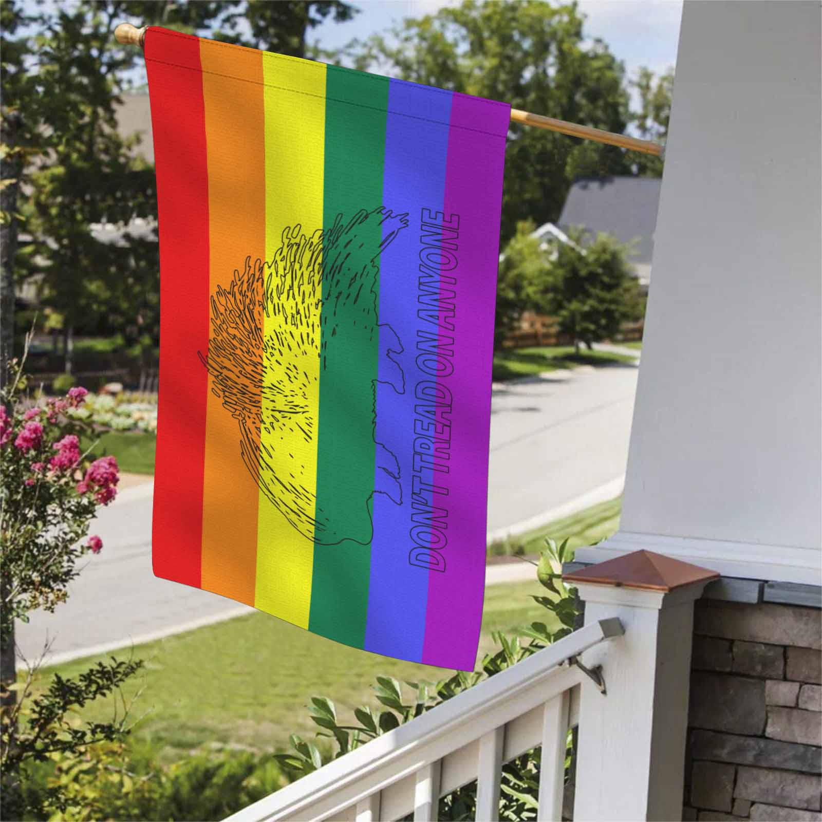 Don't Tread Porcupine -LGBT Two Sided Flag