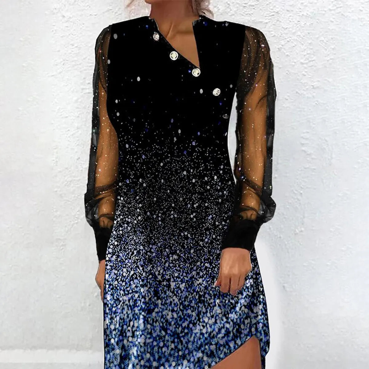 Elegant Mesh Sleeve Mini Dresses