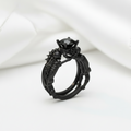 Eternal Adoration- 1.5 Carat Black Diamond Option Gothic Ring Set