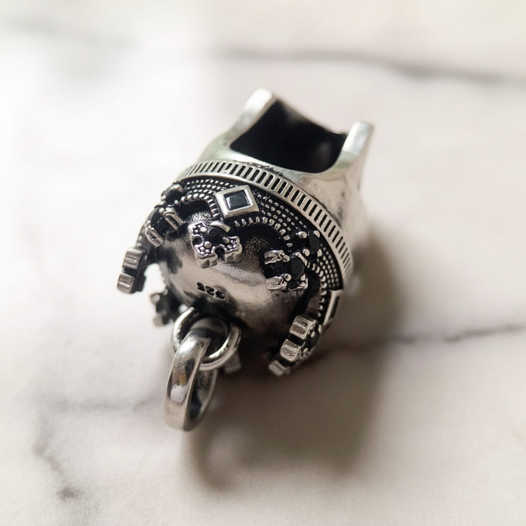 European Option Gothic Skull & Crown Pendant