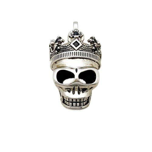 European Option Gothic Skull & Crown Pendant