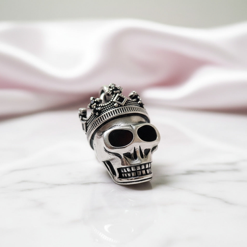 European Option Gothic Skull & Crown Pendant