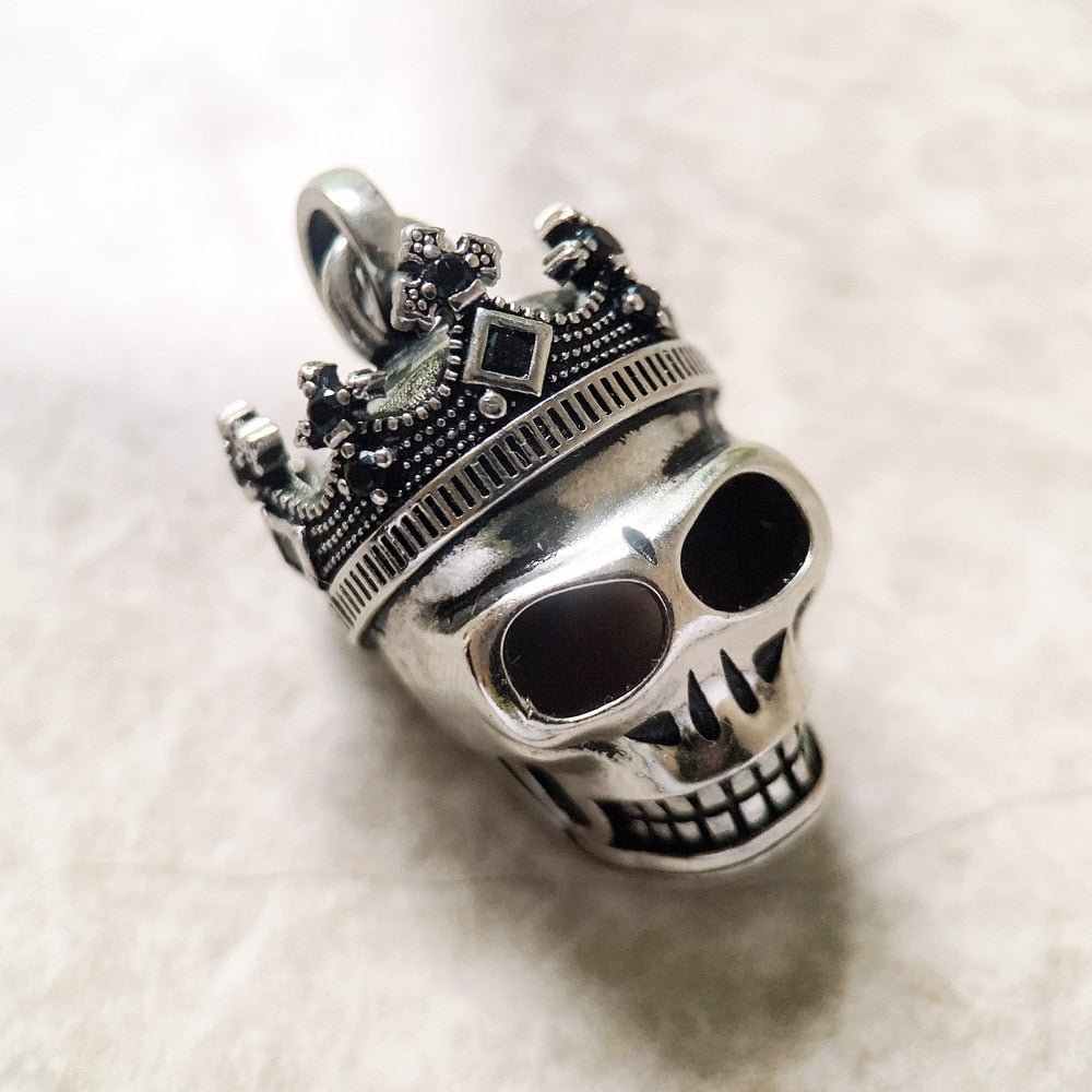 European Option Gothic Skull & Crown Pendant
