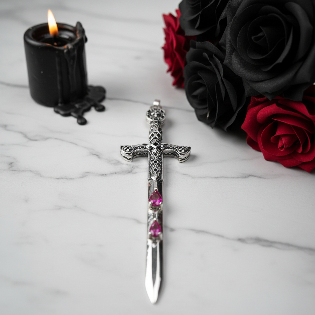 European Style Gothic Sword Link Chain Necklace