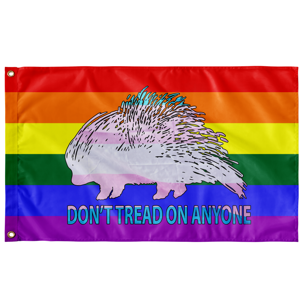 Don't Tread on Anyone LGBTQ Trans Porcupine Single Sided Flag