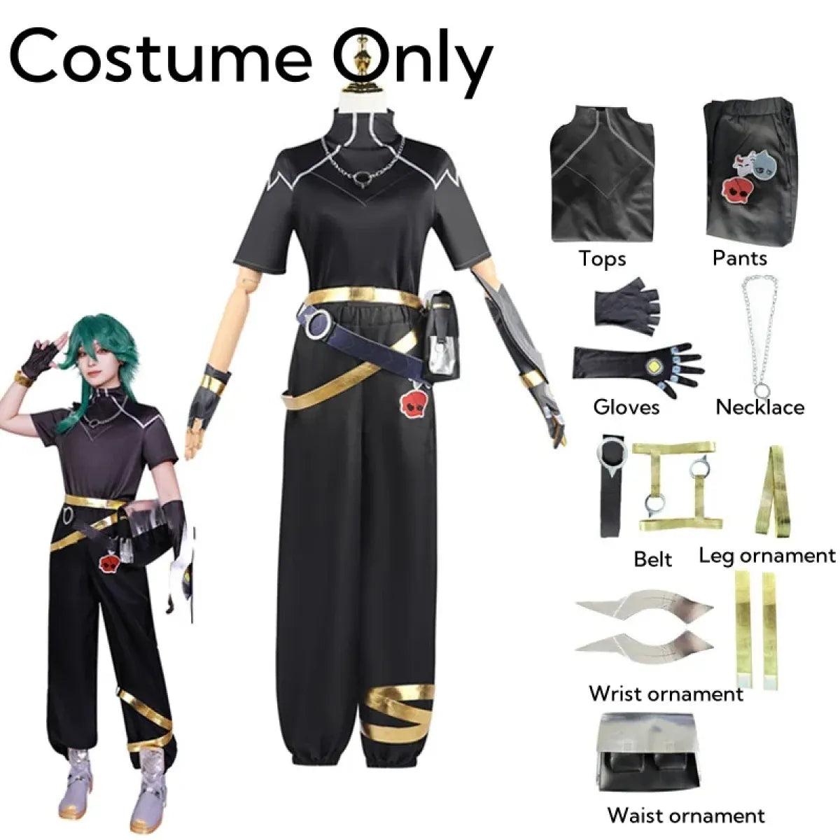 Ezreal Cosplay Costume – League of Legends Outfit with Wig & Props