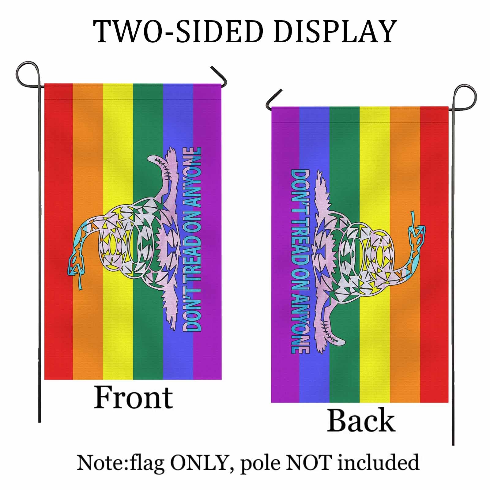 Don't Tread Snake -LGBT - trans Two Sided Flag